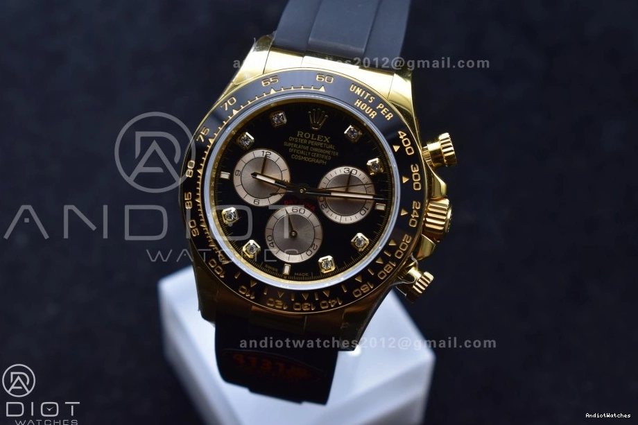 (Weighted) Diamonds Daytona Oysterflex 806 QF 126518 WellDesigned YG SH4131 Black Edition Best V6 Strap on Dial 1:1 0306